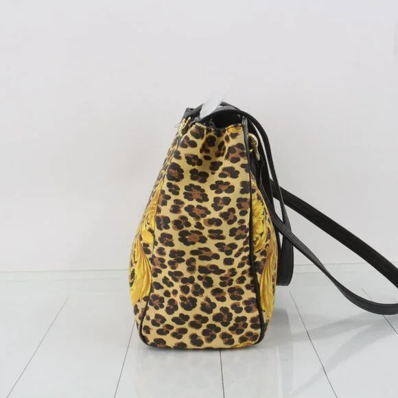 Gianni Versace Leopard Print PVC and Leather Tote Bag - Picture 3 of 10